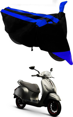 Mdstar Waterproof Two Wheeler Cover for Bajaj(Urbanite Chetak, Blue, Black)