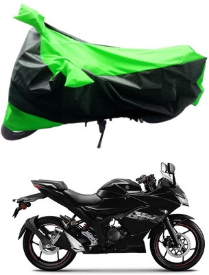 Genipap Two Wheeler Cover for Suzuki(Gixxer SF, Black, Green)