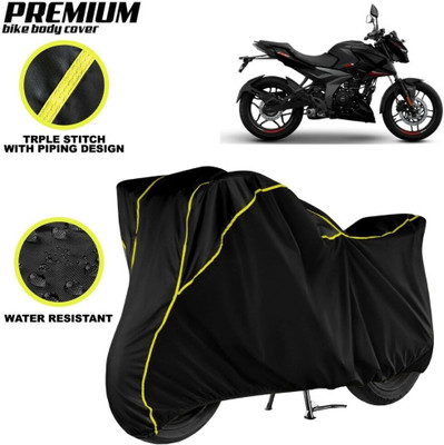 kerwa Waterproof Two Wheeler Cover for Bajaj(Pulsar N160, Black, Yellow)