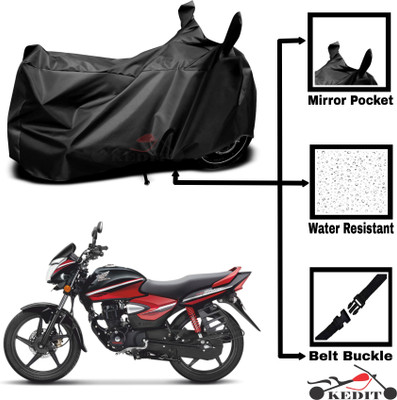 KEDIT Two Wheeler Cover for Universal For Bike(CB Shine, Black)
