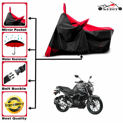 KEDIT Two Wheeler Cover for Yamaha(FZ, Red, Black)