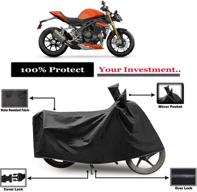Amexride Two Wheeler Cover for Triumph(Speed Triple BS6, Black)