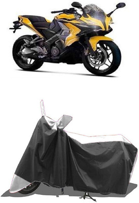 SUGASHRI Waterproof Two Wheeler Cover for Bajaj(Pulsar SS400 BS6, White, Black)