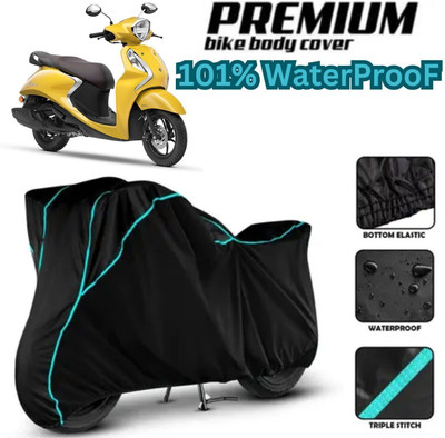 Shiv Kanha Waterproof Two Wheeler Cover for Yamaha(Fascino, Black)