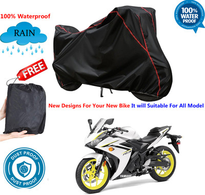 AUTOCAD Waterproof Two Wheeler Cover for Yamaha(YZF R3, Black)