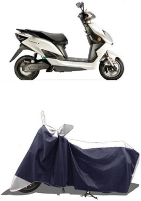RAAMKM Two Wheeler Cover for Hero, Honda, Bajaj, TVS, Yamaha(Duet LX 110CC BS6, White, Black)