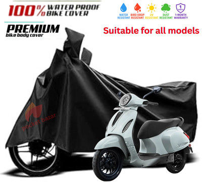 pocket bazar Waterproof Two Wheeler Cover for Bajaj(Chetak, Black)