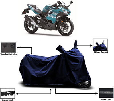Amexride Two Wheeler Cover for Kawasaki(Ninja 400 BS6, Blue)