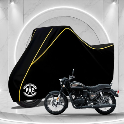 FBC Waterproof Two Wheeler Cover for Royal Enfield(Classic 350, Black, Yellow)