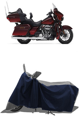 SUGASHRI Waterproof Two Wheeler Cover for Harley Davidson(CVO Limited, Grey, Blue)