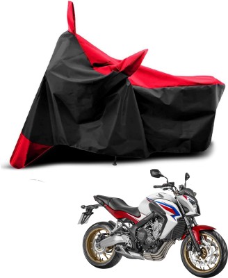 KEDIT Two Wheeler Cover for Honda(CB 400, Red, Black)