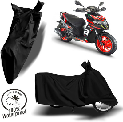 ROYAL AUTO MART Waterproof Two Wheeler Cover for Aprilia(SR 125, Black)