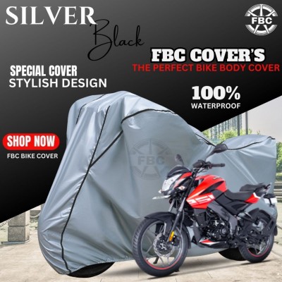 FBC Waterproof Two Wheeler Cover for Bajaj(Pulsar 125, Silver)