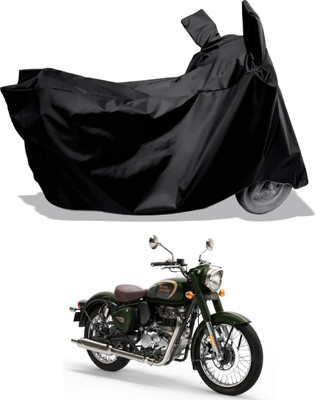 Amexride Two Wheeler Cover for Royal Enfield(Classic 350, Black)