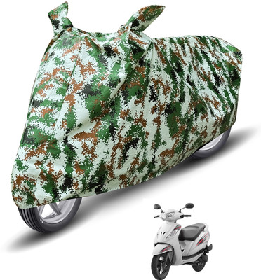 MOCKHE Waterproof Two Wheeler Cover for TVS(Wego, Green)