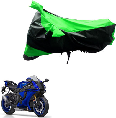 Mdstar Waterproof Two Wheeler Cover for Yamaha(YZF R1, Black, Green)