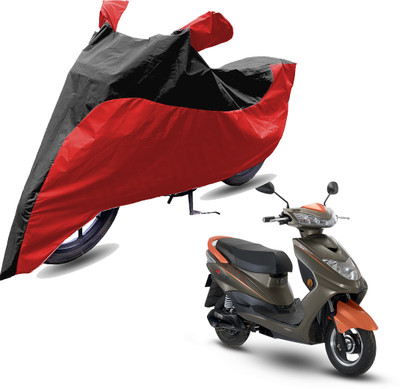 RiderShine Two Wheeler Cover for Okinawa(Ridge Plus, Red, Black)