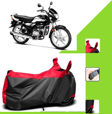 WMIZEXA Two Wheeler Cover for Hero(HF Deluxe i3s, Black, Red)