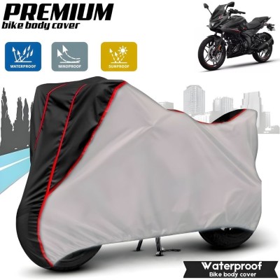 Mwiss Waterproof Two Wheeler Cover for Bajaj(Pulsar 250, Silver, Black)