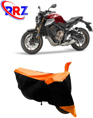 RRZ Waterproof Two Wheeler Cover for Honda(CBR650R, Black, Orange)