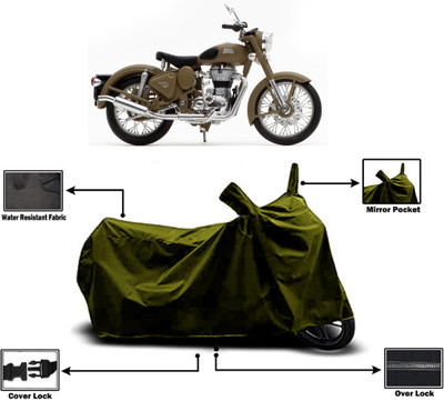 Amexride Two Wheeler Cover for Royal Enfield(Classic Desert Storm, Green)