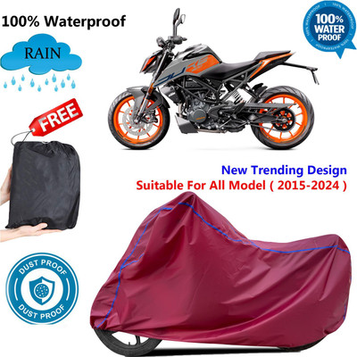 AutoGalaxy Waterproof Two Wheeler Cover for KTM(200 Duke BS6, Maroon)