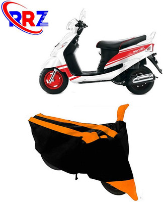 RRZ Waterproof Two Wheeler Cover for Mahindra(Rodeo UZO, Black, Orange)
