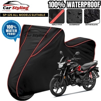 Car Styling Waterproof Two Wheeler Cover for Honda(SP 125, Black, Red)