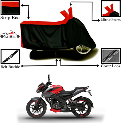 AASHTIK MART Two Wheeler Cover for Bajaj(Pulsar NS200, Red, Black)