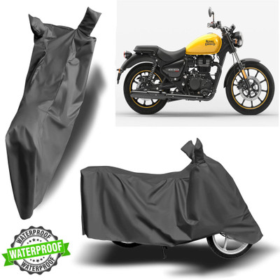 Autoinnovation Waterproof Two Wheeler Cover for Royal Enfield(Meteor 350, Grey)