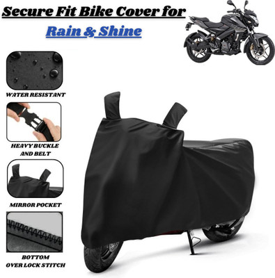 Delphinium Waterproof Two Wheeler Cover for Bajaj(Pulsar NS 200, Black)