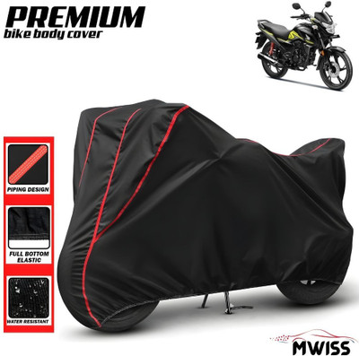 Mwiss Waterproof Two Wheeler Cover for Honda(SP 125, Black, Red)