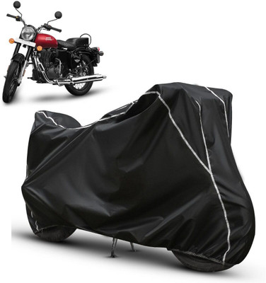 AUTOCAD Waterproof Two Wheeler Cover for Royal Enfield(Bullet 350, Black, White)