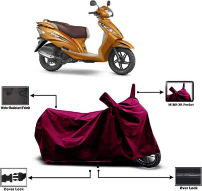 KEDIT Two Wheeler Cover for TVS(Wego, Maroon)