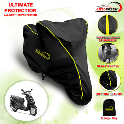 AUTOCOZEN Waterproof Two Wheeler Cover for Hero(Duet LX 110CC, Black)