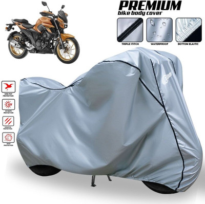 SThanaveX Two Wheeler Cover for Yamaha(FZ-S, Silver, Black)