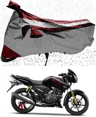 Furious3D Two Wheeler Cover for TVS(Apache RTR 180, Maroon, Silver)