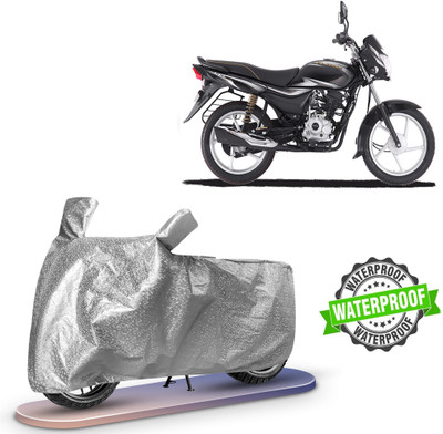 ROYAL AUTO MART Waterproof Two Wheeler Cover for Bajaj, Universal For Bike(Platina 110, Silver)