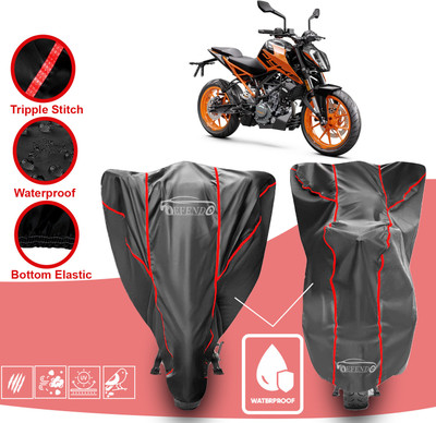 Defendo Waterproof Two Wheeler Cover for KTM(200 Duke BS6, Grey)