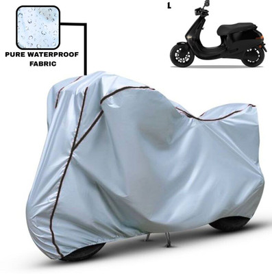Delphinium Waterproof Two Wheeler Cover for Ola(Electric, Silver, Black)