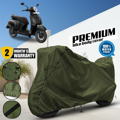 xodi Waterproof Two Wheeler Cover for Bajaj(Chetak, Green, Black)