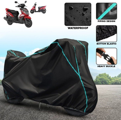 AUTOCAD Waterproof Two Wheeler Cover for Yamaha(Ray Z, Black, Blue)