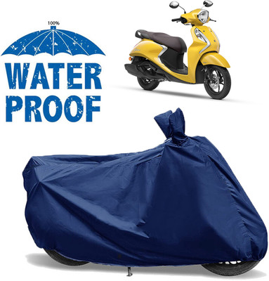 AUTOCAD Waterproof Two Wheeler Cover for Yamaha(Fascino BS6, Blue)