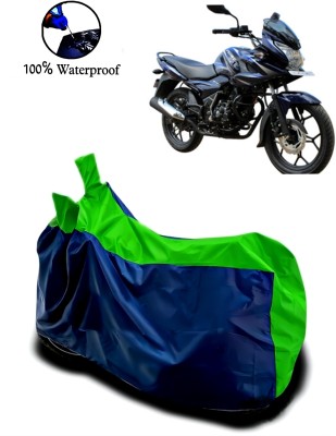 Autofly Waterproof Two Wheeler Cover for Bajaj(Discover 150 f, Blue, Green)