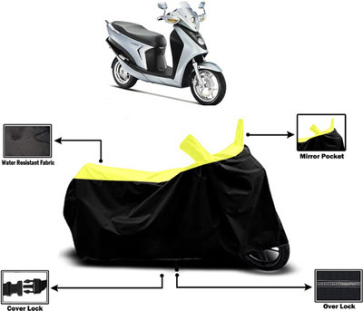 Amexride Two Wheeler Cover for Hero(Leap Hybrid SES BS6, Yellow)