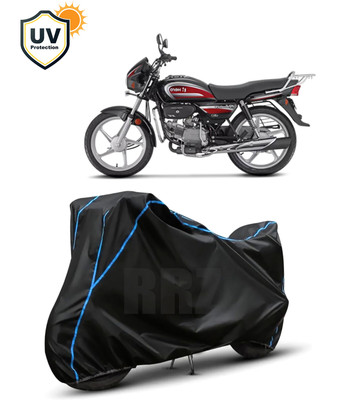 RRZ Waterproof Two Wheeler Cover for Hero(Splendor Plus, Black, Blue)