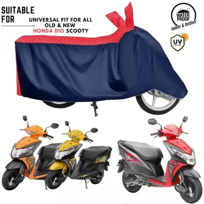 ZAQE Waterproof Two Wheeler Cover for Honda, Universal For Bike(Dio, Blue, Red)
