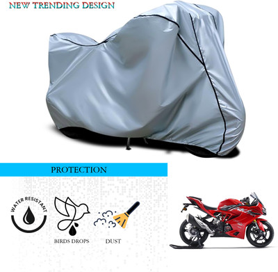 ANTHUB Waterproof Two Wheeler Cover for TVS(Apache RR 310, Silver)