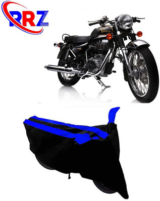 RRZ Waterproof Two Wheeler Cover for Royal Enfield(Electra Delux, Black, Blue)
