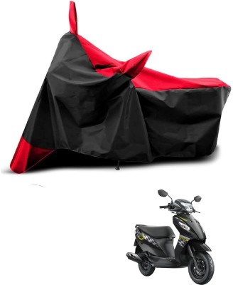 KEDIT Two Wheeler Cover for Universal For Bike(Let's, Red, Black)